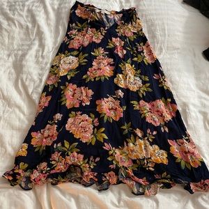 Navy blue floral Loft v neck sleeveless sundress